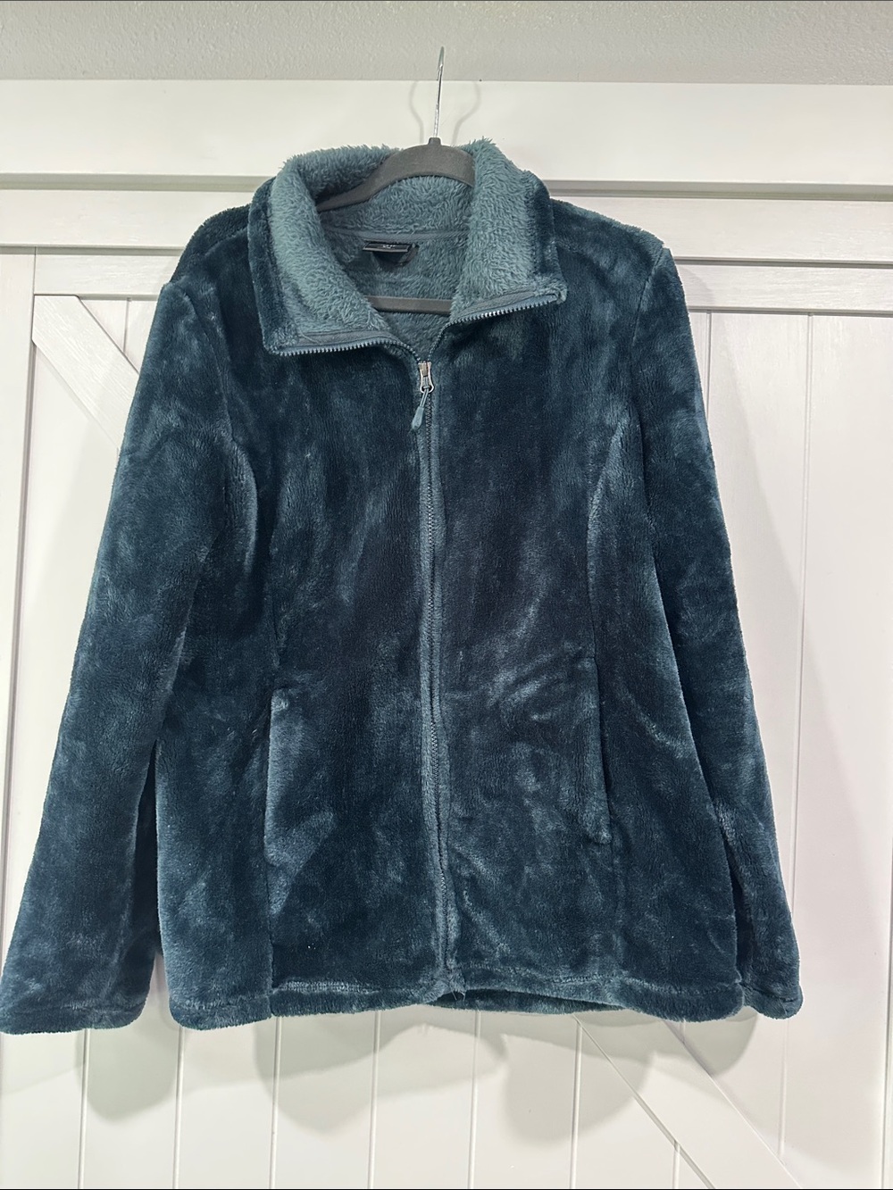 32 Degrees Teal Plush Full-Zip Fleece Jacket